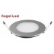 Downlight panel LED Redondo 90mm Gris Plata 3W